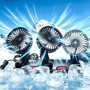 USB 3-Head Car Cooling Fan, 360° Rotation Dashboard Fan with 2 Speeds, Portable Air Cooler for SUV RV Truck Sedan Office Desk, 5V USB Powered for Power Bank Laptop USB 3-Head Car Cooling Fan, 360° Rotation Dashboard Fan with 2 Speeds, Portable Air Cooler for SUV RV Truck Sedan Office Desk, 5V USB Powered for Power Bank Laptop