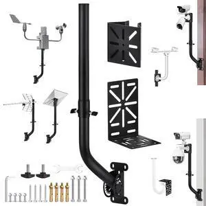 Universal Adjustable Outdoor Antenna Mounting Pole Weather Station Mount Heavy-Duty J-Shaped Bracket for Starlink Dish Weather Station Pole WiFi Extender Antennas(34.65 * 1.26 Inches) Universal Adjustable Outdoor Antenna Mounting Pole Weather Station Mount Heavy-Duty J-Shaped Bracket for Starlink Dish Weather Station Pole WiFi Extender Antennas(34.65 * 1.26 Inches)