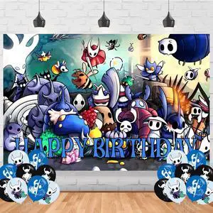 Hollow Knight Birthday Backdrop,Game Poster for Anime Theme Party Decorations Birthday Supplies Background Studio Shoot Photo Props Hollow Knight Birthday Backdrop,Game Poster for Anime Theme Party Decorations Birthday Supplies Background Studio Shoot Photo Props