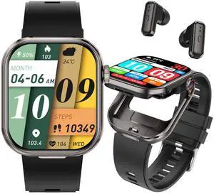 Smartwatch with Earbuds, 2.02" HD Screen Fitness Watch, Take/Dial Calls, 2-in-1 Smartwatch with TWS Headset, Waterproof Sports Fitness Tracker, Long Standby Time Smartwatch with Earbuds, 2.02" HD Screen Fitness Watch, Take/Dial Calls, 2-in-1 Smartwatch with TWS Headset, Waterproof Sports Fitness Tracker, Long Standby Time