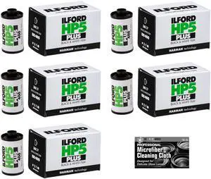 Ilford HP5 Plus 400 Black and White 35mm, 36 Exposures, 5 Rolls-Cloth-400 ISO Film Roll-Camera Film Ilford HP5 Plus 400 Black and White 35mm, 36 Exposures, 5 Rolls-Cloth-400 ISO Film Roll-Camera Film