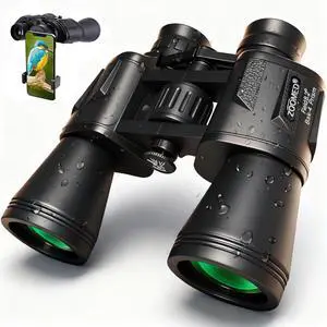 20x50 High Powered Binoculars for Adults with Smart Phone Adapter Waterproof Compact Hunting Binoculars for Bird Watching, Low Light Night Vision Travel Binoculars with Carrying Case & Strap 20x50 High Powered Binoculars for Adults with Smart Phone Adapter Waterproof Compact Hunting Binoculars for Bird Watching, Low Light Night Vision Travel Binoculars with Carrying Case & Strap