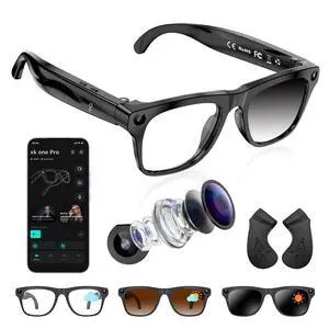 AI Smart Glasses with 4K Video Recording & 8MP Camera | Bluetooth 5.4 Open Ear Audio, Built-in AI Assistant & Real-Time Translation, Lightweight Smart Eyewear for Men Women AI Smart Glasses with 4K Video Recording & 8MP Camera | Bluetooth 5.4 Open Ear Audio, Built-in AI Assistant & Real-Time Translation, Lightweight Smart Eyewear for Men Women