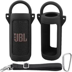 for JBL Grip Portable Waterproof Speaker Silicone Case, Black | Portable Travel Soft Cover with Adjustable Shoulder Strap and Carabiner, Protective Skin Case, Anti-Slip Feet for JBL Grip Portable Waterproof Speaker Silicone Case, Black | Portable Travel Soft Cover with Adjustable Shoulder Strap and Carabiner, Protective Skin Case, Anti-Slip Feet