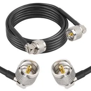 CB Coax Cable - 10FT RG58 PL-259 UHF Male to Male Right Angle Coaxial Cable Low Loss Cb Antenna Jumper for CB Radio, HAM Radio, Antenna Analyzer, SWR Meter CB Coax Cable - 10FT RG58 PL-259 UHF Male to Male Right Angle Coaxial Cable Low Loss Cb Antenna Jumper for CB Radio, HAM Radio, Antenna Analyzer, SWR Meter