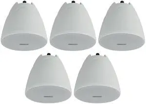 PEN-40T White 4" Hanging Pendant Speaker for Restaurants, 5-Pack | 70V/100V Transformer Taps: 40W, 20W, 10W, 5W or 8 Ohm 60W RMS, Euroblock Terminals, Deep Bass PEN-40T White 4" Hanging Pendant Speaker for Restaurants, 5-Pack | 70V/100V Transformer Taps: 40W, 20W, 10W, 5W or 8 Ohm 60W RMS, Euroblock Terminals, Deep Bass