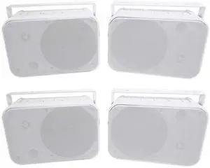 HP65S White 6.5" Outdoor/Indoor Home Theater Speakers, 4-Pack | 500W Peak/160W RMS, Swivel Bracket, IPX44 Weather Resistant, Stainless Steel Grill, Bass Reflex Port, 4 Ohm, Waterproof HP65S White 6.5" Outdoor/Indoor Home Theater Speakers, 4-Pack | 500W Peak/160W RMS, Swivel Bracket, IPX44 Weather Resistant, Stainless Steel Grill, Bass Reflex Port, 4 Ohm, Waterproof