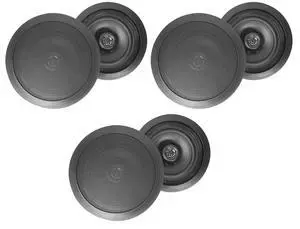 HC655 Black Pair 6.5" in-Ceiling Home Speakers for Party, 6-Pack | 500W Peak / 160W RMS, 2-Way, 8-Ohm, Aimable Tweeters, Paintable Flush Grilles, Spring Terminals, 7.6" Cutout HC655 Black Pair 6.5" in-Ceiling Home Speakers for Party, 6-Pack | 500W Peak / 160W RMS, 2-Way, 8-Ohm, Aimable Tweeters, Paintable Flush Grilles, Spring Terminals, 7.6" Cutout