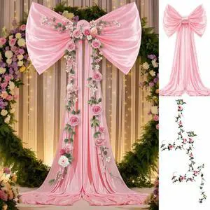 Pink Large Bow for Backdrop Wedding Giant Bow Decor with Long Ribbons Coquette Room Wall Decor for Wedding Bridal Shower Arch Wall Baby Shower Birthday Party (47 x 30 Inches) Pink Large Bow for Backdrop Wedding Giant Bow Decor with Long Ribbons Coquette Room Wall Decor for Wedding Bridal Shower Arch Wall Baby Shower Birthday Party (47 x 30 Inches)