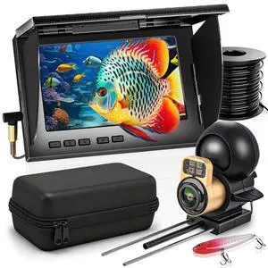 Underwater Fishing Camera 5" IPS 1080P 220° 50ft Cable | 220° Ultra-Wide View, IR Night Vision, 50ft Tangle-Free Cable, 30kg Load, for Ice Lake Boat Kayak Fishing Underwater Fishing Camera 5" IPS 1080P 220° 50ft Cable | 220° Ultra-Wide View, IR Night Vision, 50ft Tangle-Free Cable, 30kg Load, for Ice Lake Boat Kayak Fishing
