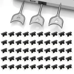50-Pack USB Port Lock with 3 Key, Metal USB-A Port Blocker,Security Data Protection for PC Laptop, Anti-Theft USB Lock, Dust & Moisture Proof Type-A Connector Cover,Removable (Black 50-Pack USB Port Lock with 3 Key, Metal USB-A Port Blocker,Security Data Protection for PC Laptop, Anti-Theft USB Lock, Dust & Moisture Proof Type-A Connector Cover,Removable (Black