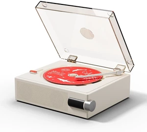 2026 New CD Player with Speakers, Cream White, Clear Acrylic Lid, Rechargeable, Festival Gift for Home Decor 2026 New CD Player with Speakers, Cream White, Clear Acrylic Lid, Rechargeable, Festival Gift for Home Decor
