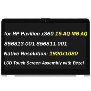 Replacement for HP Envy x360 15-aq m6-aq LCD Display 15-aq000 15-aq100 15-aq200 m6-aq003dx m6-aq005dx m6-aq103dx m6-aq105dx 15.6" FHD 1920x1080 30 Pins LED Touch Screen Digitizer Assembly with Bezel Replacement for HP Envy x360 15-aq m6-aq LCD Display 15-aq000 15-aq100 15-aq200 m6-aq003dx m6-aq005dx m6-aq103dx m6-aq105dx 15.6" FHD 1920x1080 30 Pins LED Touch Screen Digitizer Assembly with Bezel