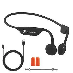 Bone Conduction Headphones - Wireless 5.4 Open Ear Headphones with Mic, 8H Playtime, Earplugs, Elastic Cord, IPX6 Waterproof Earbuds for Running/Cycling/Climbing, Black Bone Conduction Headphones - Wireless 5.4 Open Ear Headphones with Mic, 8H Playtime, Earplugs, Elastic Cord, IPX6 Waterproof Earbuds for Running/Cycling/Climbing, Black