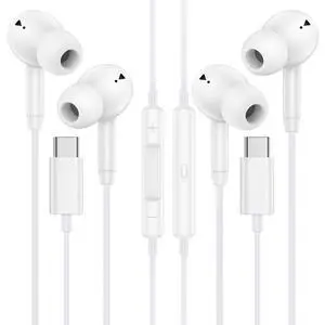 Wired Earbuds USB C Ear Buds Wired Headphones for iPhone 17e 17 Pro Max 17 | 17Pro 16 Pro Max 16 Plus 16Pro 16e 15Pro Max/Plus/Pro 15, 2 Pack USBC in-Ear Earphones with Microphone for Samsung S26 S25 Wired Earbuds USB C Ear Buds Wired Headphones for iPhone 17e 17 Pro Max 17 | 17Pro 16 Pro Max 16 Plus 16Pro 16e 15Pro Max/Plus/Pro 15, 2 Pack USBC in-Ear Earphones with Microphone for Samsung S26 S25