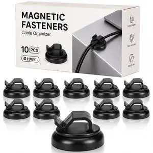 10pcs Magnetic Fasteners, 3/4" Magnetic Cable Holder, 23lbs Pull Force Zip Tie Mount Base, Durable Cable Organizer for Home Office Marine Electrical Wiring 10pcs Magnetic Fasteners, 3/4" Magnetic Cable Holder, 23lbs Pull Force Zip Tie Mount Base, Durable Cable Organizer for Home Office Marine Electrical Wiring