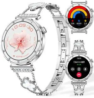 Smart Watch for Women, 1.19" AMOLED HD Screen Women's Smartwatch, Fitness Tracker with Heart Rate/Sleep Monitor, Bluetooth Call, IP67 Waterproof, Compatible with iOS & Android (Elegant Silver RT-i222) Smart Watch for Women, 1.19" AMOLED HD Screen Women's Smartwatch, Fitness Tracker with Heart Rate/Sleep Monitor, Bluetooth Call, IP67 Waterproof, Compatible with iOS & Android (Elegant Silver RT-i222)