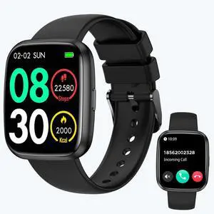 Smart Watches for Men/Women, 1.75" Bluetooth Call, AI Voice Smartwatch, 24/7 Heart Rate Monitor, Blood Pressure/SpO2/Sleep Tracker, IP68 Waterproof, 100+ Sports Fitness Tracker for Android iOS Black Smart Watches for Men/Women, 1.75" Bluetooth Call, AI Voice Smartwatch, 24/7 Heart Rate Monitor, Blood Pressure/SpO2/Sleep Tracker, IP68 Waterproof, 100+ Sports Fitness Tracker for Android iOS Black