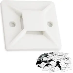 Super-Adhesive X-Large Cable Tie Mounts 100 Pack For Fast, Frustration-Free Wire Management. Anchor These Zip Tie Bases Tools-Free With Sticky Backs Or Use Screw-Holes For Permanent Hold Super-Adhesive X-Large Cable Tie Mounts 100 Pack For Fast, Frustration-Free Wire Management. Anchor These Zip Tie Bases Tools-Free With Sticky Backs Or Use Screw-Holes For Permanent Hold