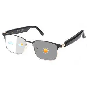 Bluetooth Glasses for Men & Women, Open-Ear Sound Mic & Speakers, Color-Changing Music Glasses, Hands-Free Calls & Audio Polarized Sunglasses, Smart Glasses for Working/Driving/Sports(Gold) Bluetooth Glasses for Men & Women, Open-Ear Sound Mic & Speakers, Color-Changing Music Glasses, Hands-Free Calls & Audio Polarized Sunglasses, Smart Glasses for Working/Driving/Sports(Gold)