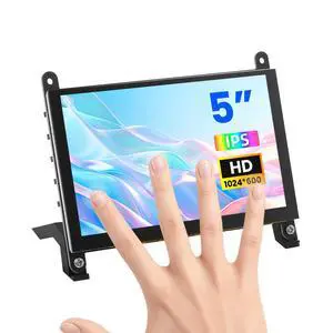5 Inch Touchscreen Monitor for Raspberry Pi 5/4/3, 1024 x 600 IPS Display with 5-Point Touch Capacitive Screen, Plug and Play, Compatible with Raspberry Pi 5/4/3, Banana Pi, Jetson Nano 5 Inch Touchscreen Monitor for Raspberry Pi 5/4/3, 1024 x 600 IPS Display with 5-Point Touch Capacitive Screen, Plug and Play, Compatible with Raspberry Pi 5/4/3, Banana Pi, Jetson Nano