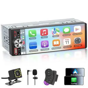 6.5" IPS Single Din Touchscreen with Wireless Carplay & Android Auto | Bluetooth, Backup Camera Ready, GPS Navigation, USB/Type-C, FM/AM, EQ, AUX, MIC, Fits Single DIN Dash 6.5" IPS Single Din Touchscreen with Wireless Carplay & Android Auto | Bluetooth, Backup Camera Ready, GPS Navigation, USB/Type-C, FM/AM, EQ, AUX, MIC, Fits Single DIN Dash