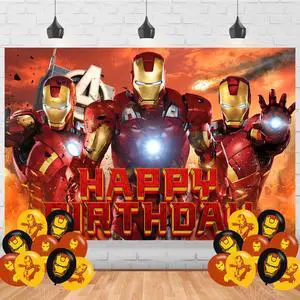 Iron Hero Man Party Supplies5x3FT,Cartoon Hero Backdrop,Cartoon Theme Happy Birthday Party Banner for Boys and Girls Anime Party Decoration Iron Hero Man Party Supplies5x3FT,Cartoon Hero Backdrop,Cartoon Theme Happy Birthday Party Banner for Boys and Girls Anime Party Decoration