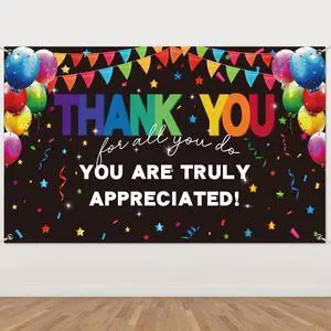 6×3.6ft Appreciation Banner for Work,Thank You Banner Backdrop,Appreciation Decoration for Employee Administrative Day Retirement Office Volunteer Teacher Professor Doctor Nurse & Staff Gifts,Black 6×3.6ft Appreciation Banner for Work,Thank You Banner Backdrop,Appreciation Decoration for Employee Administrative Day Retirement Office Volunteer Teacher Professor Doctor Nurse & Staff Gifts,Black