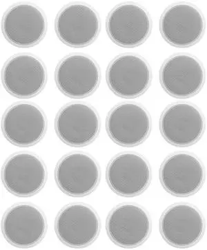 4-Pack CCL6T White 70V 6" Commercial Ceiling Speakers, 20-Pack | 10W, 5W, 2.5W Transformer Terminal Connections, Mount Grilles, for PA Announcements, Background Music, Office, Restaurant 4-Pack CCL6T White 70V 6" Commercial Ceiling Speakers, 20-Pack | 10W, 5W, 2.5W Transformer Terminal Connections, Mount Grilles, for PA Announcements, Background Music, Office, Restaurant