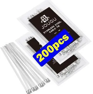 Metal Zip Ties 200PCS 11.8 inch 304 Stainless Steel Locking Cable 250LB 300mm Heavy Duty Exhaust Wrap Multi Purpose Binding for machinery, vehicles, farms, cables, pipes,Fence (200PCS) Metal Zip Ties 200PCS 11.8 inch 304 Stainless Steel Locking Cable 250LB 300mm Heavy Duty Exhaust Wrap Multi Purpose Binding for machinery, vehicles, farms, cables, pipes,Fence (200PCS)
