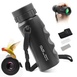 10x25 Monocular Compact Multi-Coated BAK7 Prism&Twist-Up Eyecup | Waterproof Fogproof Shockproof for Camping Wildlife,Multi-Coated Optics,Rubber Armor,Non-Slip Grip,Lightweight & Portable 10x25 Monocular Compact Multi-Coated BAK7 Prism&Twist-Up Eyecup | Waterproof Fogproof Shockproof for Camping Wildlife,Multi-Coated Optics,Rubber Armor,Non-Slip Grip,Lightweight & Portable