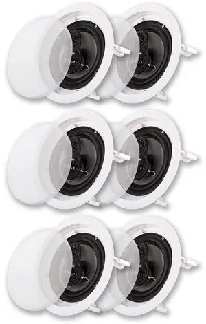 Acoustic Audio CS-IC63 in Ceiling 6.5" Speaker 3 Pair Pack 3 Way Home Theater 1800 Watt Acoustic Audio CS-IC63 in Ceiling 6.5" Speaker 3 Pair Pack 3 Way Home Theater 1800 Watt