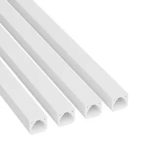 13.12ft Cable Raceway, Self Adhesive Cord Cover, Hide 1x Cord, Paintable - 4X 0.4in x 0.31in (H) x 39in Lengths - White 13.12ft Cable Raceway, Self Adhesive Cord Cover, Hide 1x Cord, Paintable - 4X 0.4in x 0.31in (H) x 39in Lengths - White
