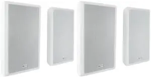 RockSlim 70W White 5.25" Commercial Restaurant Speakers, 4-Pack | 70V, 4W/8W Tap Settings, Easy Wall Mount, Slim Low-Profile, 0.5" Mylar Tweeter, 89 dB, Shielded Grill, Speaker Wire Included RockSlim 70W White 5.25" Commercial Restaurant Speakers, 4-Pack | 70V, 4W/8W Tap Settings, Easy Wall Mount, Slim Low-Profile, 0.5" Mylar Tweeter, 89 dB, Shielded Grill, Speaker Wire Included