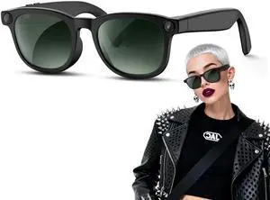 Latest AI Smart Glasses with 4K Camera Hands-Free Video Recording, Open-Ear Audio & Wireless Connection for Vlog, Driving, Outdoor, Daily Life,Midnight Black Latest AI Smart Glasses with 4K Camera Hands-Free Video Recording, Open-Ear Audio & Wireless Connection for Vlog, Driving, Outdoor, Daily Life,Midnight Black