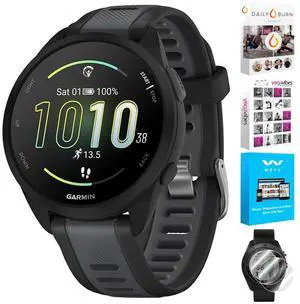 010-02863-20 Forerunner 165 Smart Sport Watch, Black + Slate Gray | Official USA Partner Model | Bundle with Deco Essentials 2-Pack Screen Protector and Tech Smart USA Fitness & Wellness Suite 010-02863-20 Forerunner 165 Smart Sport Watch, Black + Slate Gray | Official USA Partner Model | Bundle with Deco Essentials 2-Pack Screen Protector and Tech Smart USA Fitness & Wellness Suite