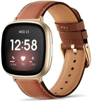 Leather Band Compatible with Fitbit Versa 3/Versa 4, Business Replacement Band for Fitbit Sense 2/Sense Men Women Leather Band Compatible with Fitbit Versa 3/Versa 4, Business Replacement Band for Fitbit Sense 2/Sense Men Women