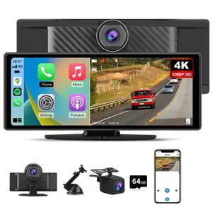 10.26" Carplay Screen for Car Portable, Carplay & Android Auto Car Stereo, Touchscreen GPS Navigation 4K Dash Cam/1080P Backup Camera/Mirror Link/Bluetooth/Voice Control 10.26" Carplay Screen for Car Portable, Carplay & Android Auto Car Stereo, Touchscreen GPS Navigation 4K Dash Cam/1080P Backup Camera/Mirror Link/Bluetooth/Voice Control