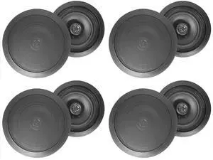 HC85 Black Pair 8" in-Ceiling Home Theater Speakers 8 Ohm, 8-Pack | 700W Peak / 240W RMS, Swivel Tweeter, Polypropylene Cone, Flush Mount, Paintable Grills, Rubber Surround, Mylar Dome, 89 dB HC85 Black Pair 8" in-Ceiling Home Theater Speakers 8 Ohm, 8-Pack | 700W Peak / 240W RMS, Swivel Tweeter, Polypropylene Cone, Flush Mount, Paintable Grills, Rubber Surround, Mylar Dome, 89 dB