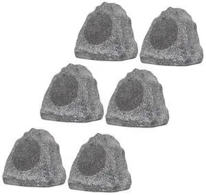 6R6G Outdoor Granite 6.5" Rock 6 Speaker Set for Deck Pool Spa Yard Garden 6R6G Outdoor Granite 6.5" Rock 6 Speaker Set for Deck Pool Spa Yard Garden
