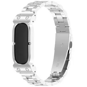 Compatible with Google Fitbit Air Metal Strap, Adjustable Premium Stainless Steel Bracelet Replacement Wristband for Fitbit Air Fitness Tracker Compatible with Google Fitbit Air Metal Strap, Adjustable Premium Stainless Steel Bracelet Replacement Wristband for Fitbit Air Fitness Tracker