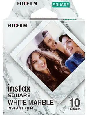 Square Instant Film Variety Pack Rainbow, Sunset, Monochrome, Black, White Marble 5 Styles, 10 Sheets Each Compatible with Instax Square Cameras (White Marble / 10 Sheets) Square Instant Film Variety Pack Rainbow, Sunset, Monochrome, Black, White Marble 5 Styles, 10 Sheets Each Compatible with Instax Square Cameras (White Marble / 10 Sheets)