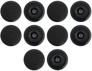 CC525T Black 5.25" 40W RMS Commercial Ceiling Speakers, 10-Pack | 70V, Adjustable Tap 2.5W-20W, 2-Way, 8 Ohm Compatible, Swivel Tweeter, Paintable Grills, In-Ceiling, For Restaurants CC525T Black 5.25" 40W RMS Commercial Ceiling Speakers, 10-Pack | 70V, Adjustable Tap 2.5W-20W, 2-Way, 8 Ohm Compatible, Swivel Tweeter, Paintable Grills, In-Ceiling, For Restaurants