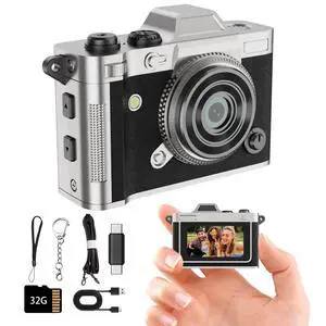 2K Mini Keychain Camera, Metal Body + 32GB, Gift for Teens | Retro design, 2K video & 5MP photo, lightweight portable, type-C. Great for birthdays, holidays, gifts for Teens/men/women 2K Mini Keychain Camera, Metal Body + 32GB, Gift for Teens | Retro design, 2K video & 5MP photo, lightweight portable, type-C. Great for birthdays, holidays, gifts for Teens/men/women