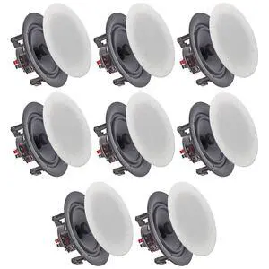 Set of 8 5.25 Inch 8 Ohm 175 Watts Speakers | Flush Mount, in-Wall in-Ceiling 2-Way Mid Bass Woofer Speaker, Perfect for Home, Office, Kitchen, Living Room Set of 8 5.25 Inch 8 Ohm 175 Watts Speakers | Flush Mount, in-Wall in-Ceiling 2-Way Mid Bass Woofer Speaker, Perfect for Home, Office, Kitchen, Living Room