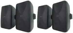 WET-6525B 6.5" 70V Outdoor Wall Speakers in Black, 4-Pack | IPX55, 8 ohm 40W RMS, Adjustable Taps 30W/15W/7.5W/3.75W, 4-Way Swivel Mounts, Rustproof Aluminum Grills, Vented Enclosure WET-6525B 6.5" 70V Outdoor Wall Speakers in Black, 4-Pack | IPX55, 8 ohm 40W RMS, Adjustable Taps 30W/15W/7.5W/3.75W, 4-Way Swivel Mounts, Rustproof Aluminum Grills, Vented Enclosure