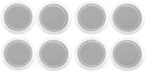 CC65T White 6.5" 70V Restaurant Ceiling Speakers, 8-Pack | Adjustable Tap 2.5W, 5W, 10W, 15W, 20W, 8 Ohm 40W, 2-Way Design, Aimable Tweeter, Paintable Grills, Commercial CC65T White 6.5" 70V Restaurant Ceiling Speakers, 8-Pack | Adjustable Tap 2.5W, 5W, 10W, 15W, 20W, 8 Ohm 40W, 2-Way Design, Aimable Tweeter, Paintable Grills, Commercial