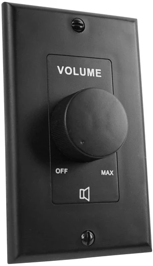 VOL7035 Black 35W 70V/100V Wall Volume Controller, 1-Gang 11-Step Attenuation, 100V Compatible, Euro-Block Connectors, 30dB Range, ABS Frame, Dust Protected, Compact, 16-24 AWG Input VOL7035 Black 35W 70V/100V Wall Volume Controller, 1-Gang 11-Step Attenuation, 100V Compatible, Euro-Block Connectors, 30dB Range, ABS Frame, Dust Protected, Compact, 16-24 AWG Input