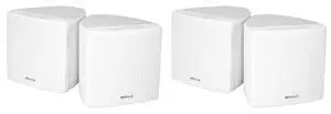 Cube White 3.5" 2-Way 8-Ohm Home Audio Wall Speakers, 4-Pack | 150W Peak / 60W RMS, 0.5" PEI Tweeter, 360° Swivel Wall Mount Brackets, Euro Block Terminals, ABS Cabinet, Shielded Grill Cube White 3.5" 2-Way 8-Ohm Home Audio Wall Speakers, 4-Pack | 150W Peak / 60W RMS, 0.5" PEI Tweeter, 360° Swivel Wall Mount Brackets, Euro Block Terminals, ABS Cabinet, Shielded Grill