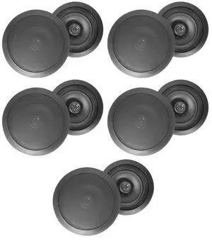HC85 Black 10-Pack 8" in-Ceiling Home Theater Speakers, 2-Way | 700W Peak / 240W RMS, Swivel Tweeter, Polypropylene Cone, Flush Mount, Paintable Grills, Rubber Surround, Mylar Dome, 89 dB HC85 Black 10-Pack 8" in-Ceiling Home Theater Speakers, 2-Way | 700W Peak / 240W RMS, Swivel Tweeter, Polypropylene Cone, Flush Mount, Paintable Grills, Rubber Surround, Mylar Dome, 89 dB